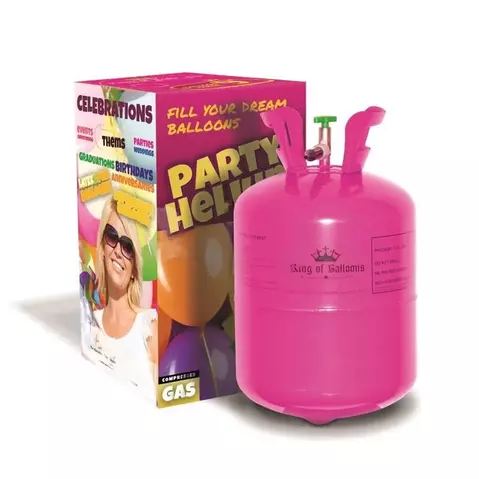 Голяма бутилка с хелий достатъчна за напълването на около 90 балона с хелий.